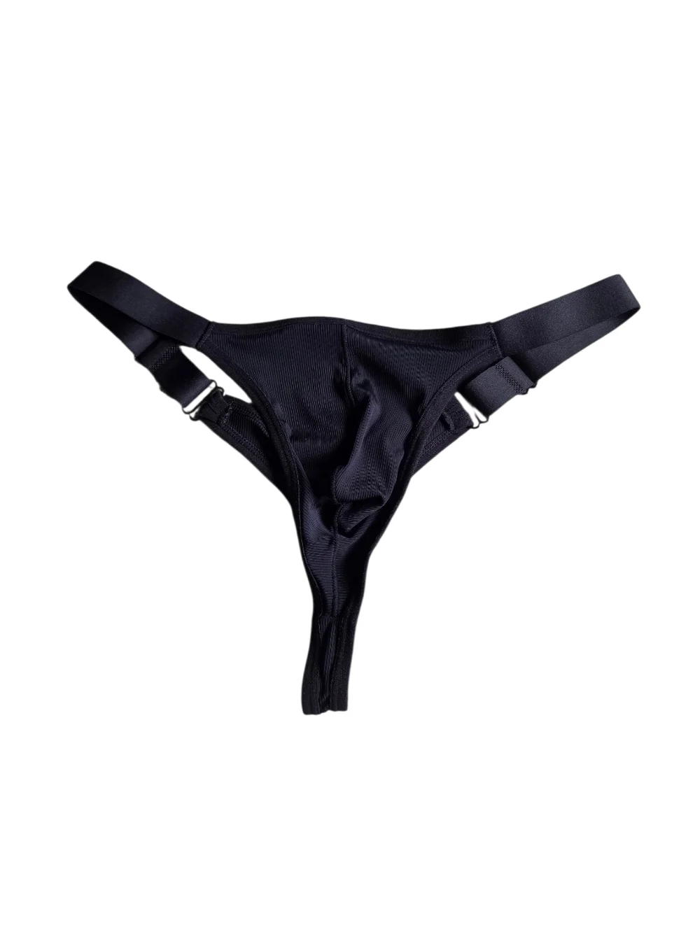 New Men's Black Strappy Thong Bikini Bottom Suze L